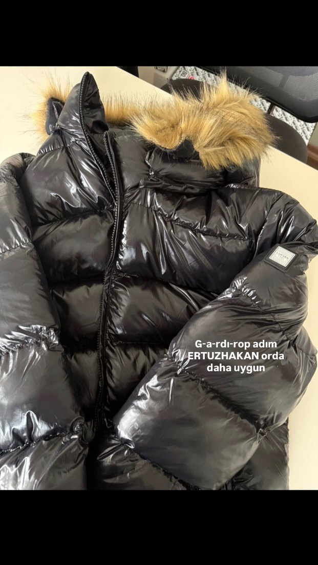 Lufian Siyah Şişme Mont Kürklü Kapüşon - Görsel 2