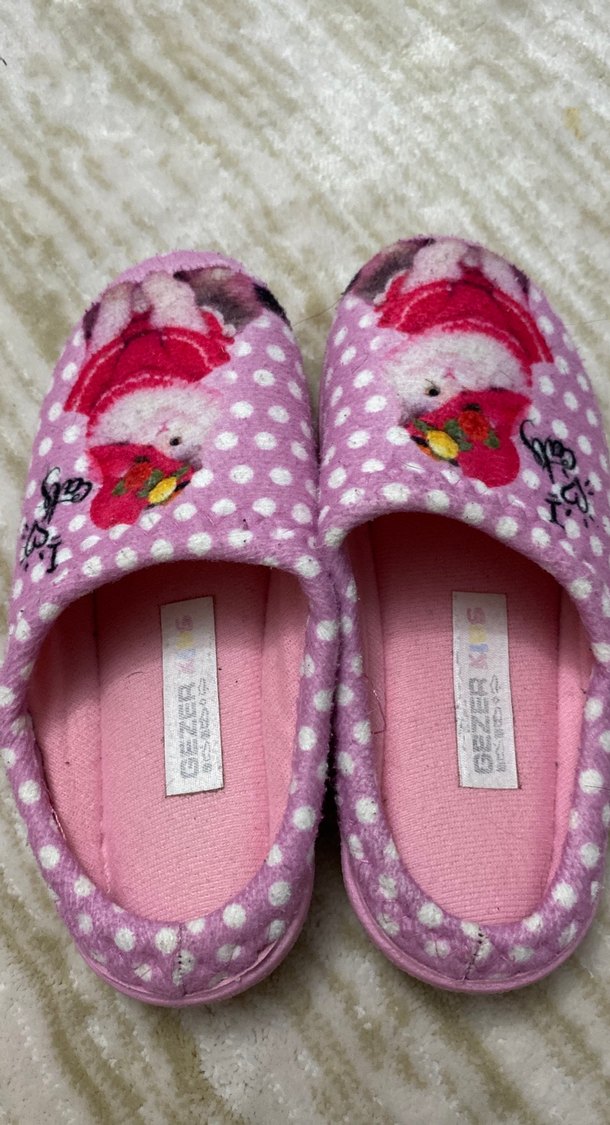 Nakışlı Pembe Kız Çocuk Ev Terliği - Görsel 2