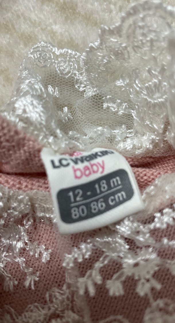 Dantel Yakalı Pembe Kız Çocuk Triko Elbise - Görsel 2