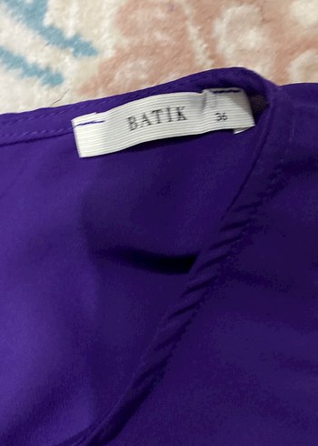 Mor Kolsuz Yüksek Yaka Kadın Bluz - Görsel 2