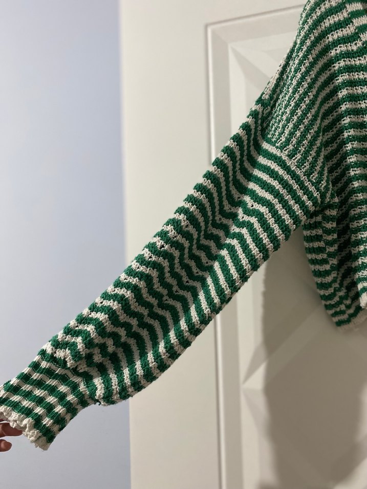 Çizgili örgü hırka - Görsel 3