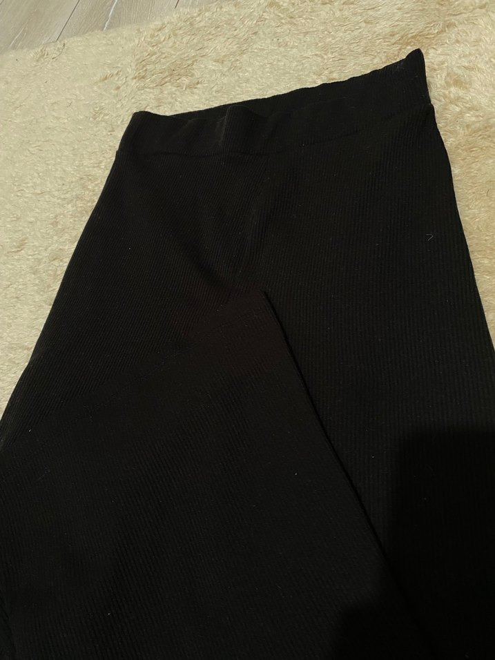 Siyah ispanyol paça fitilli tayt - Görsel 2