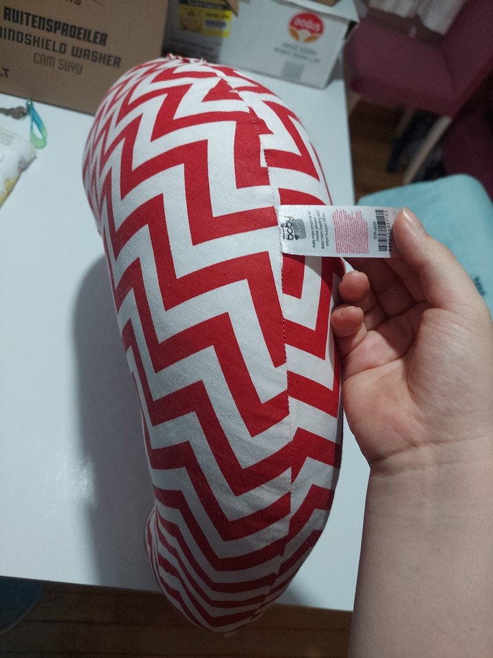 Kırmızı Zebra Desenli Hamile ve Emzirme Yastığı - Görsel 2