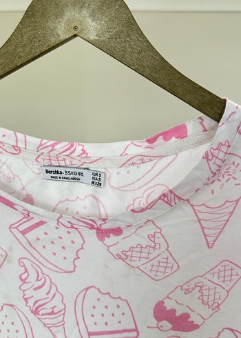 Kız Çocuk Pembe Baskılı Kısa Kollu Tişört - Görsel 2