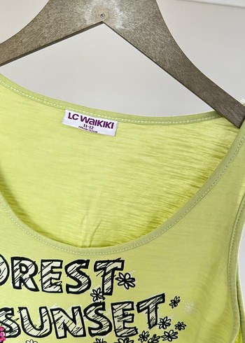 Yeşil Baskılı Kız Çocuk Askısız Tişört - Görsel 2