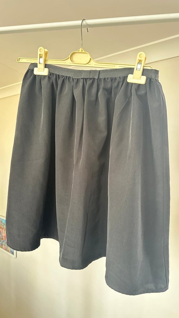 Pilili Siyah Midi Hamile Eteği - Görsel 2