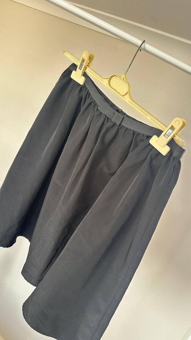 Pilili Siyah Midi Hamile Eteği - Görsel 3