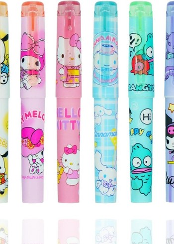 Pastel Renkli 6'lı Sanrio Fosforlu Kalem Seti - Görsel 2