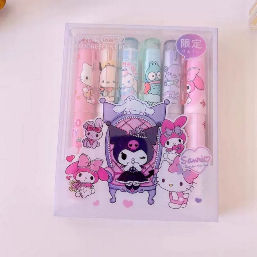 Pastel Renkli 6'lı Sanrio Fosforlu Kalem Seti - Görsel 4