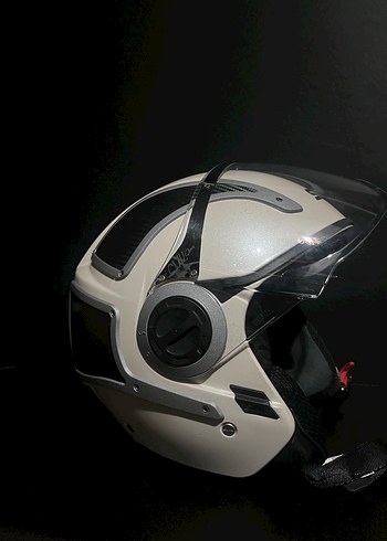 Gri Beyaz SMK Motosiklet Kaskı, L Beden - Görsel 4