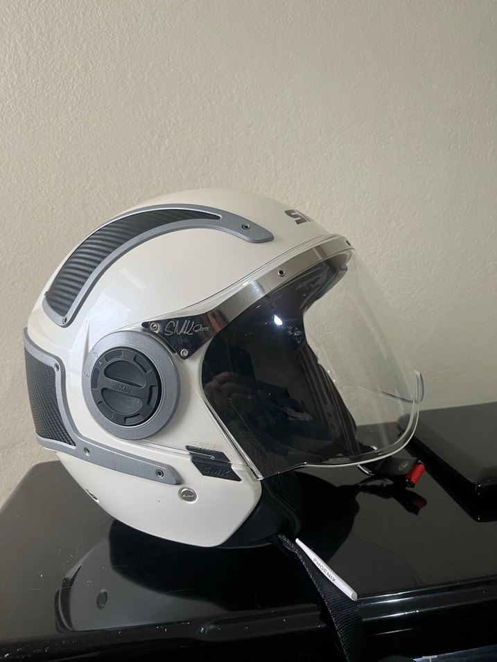 Gri Beyaz SMK Motosiklet Kaskı, L Beden - Görsel 2