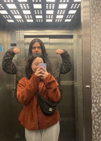 Kadın Kahverengi Yüksek Yakalı Rahat Ceket - Görsel 2