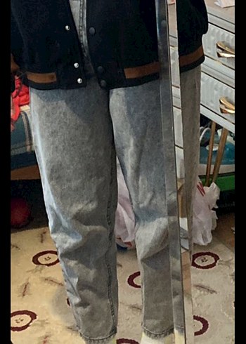 Gri Salaş Midi Kot Pantolon - Görsel 2