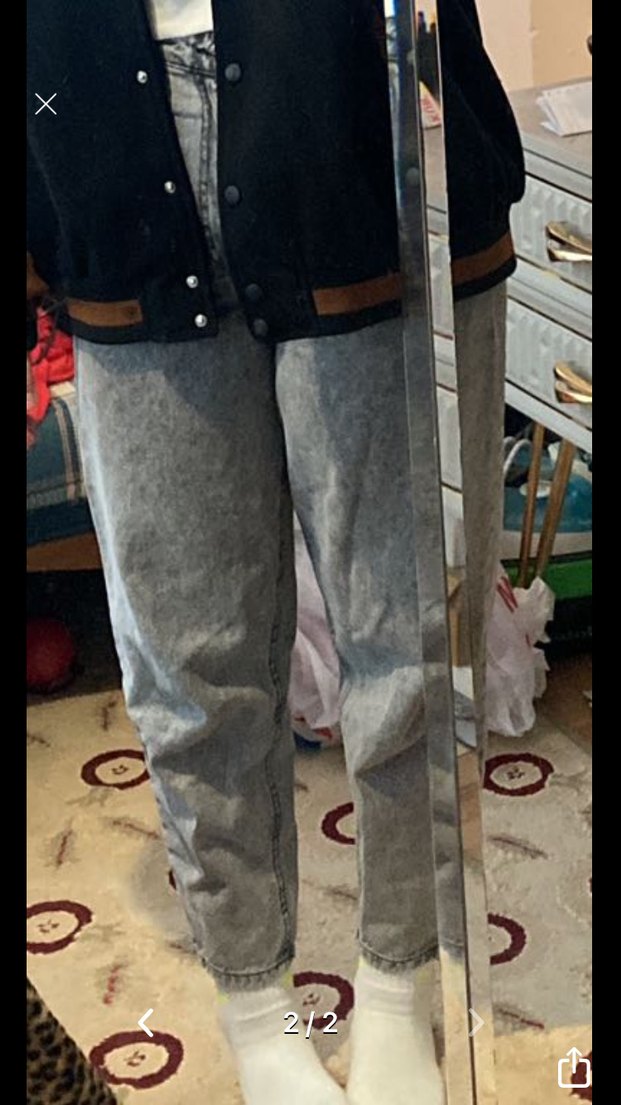 Gri Salaş Midi Kot Pantolon - Görsel 2