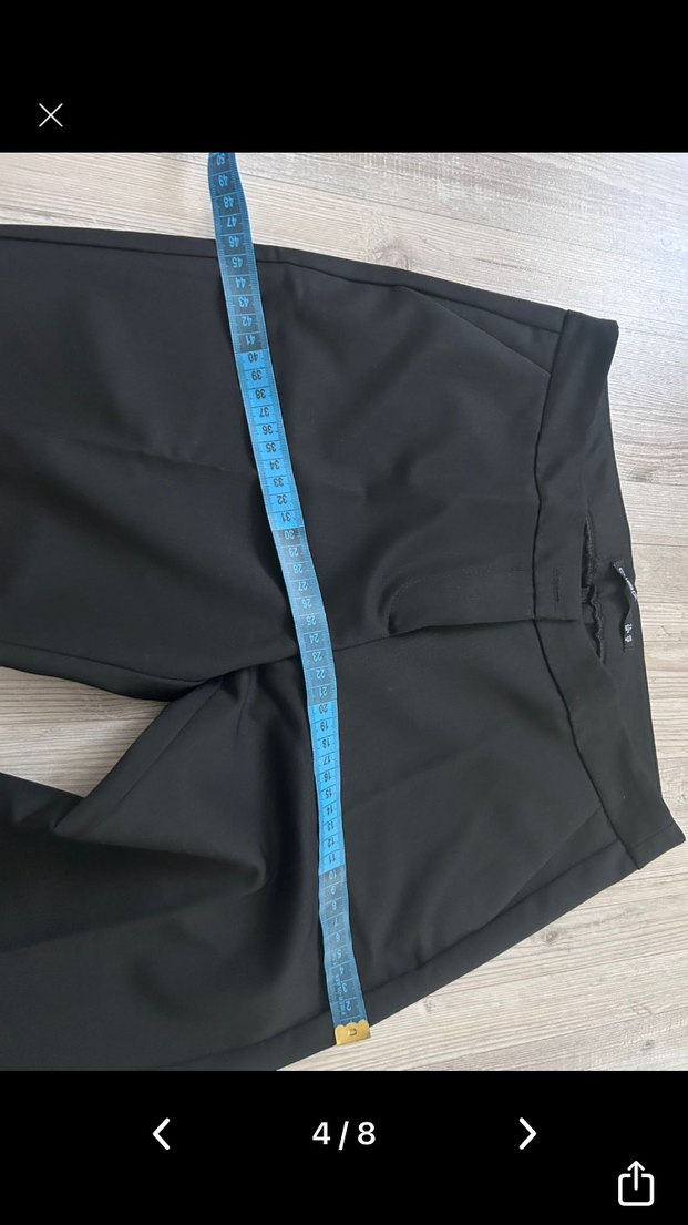 Gri Kadın Pilili Kumaş Pantolon - Görsel 2