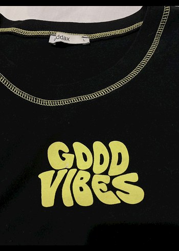 Addax crop Siyah Mini Baskılı Tişört - Görsel 2