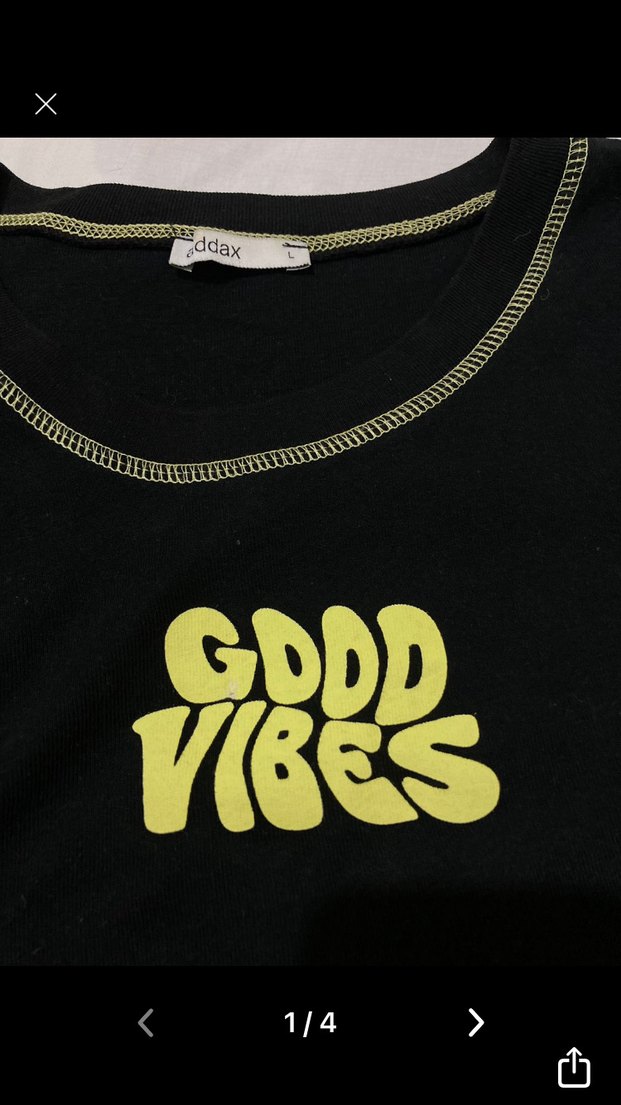 Addax crop Siyah Mini Baskılı Tişört - Görsel 2