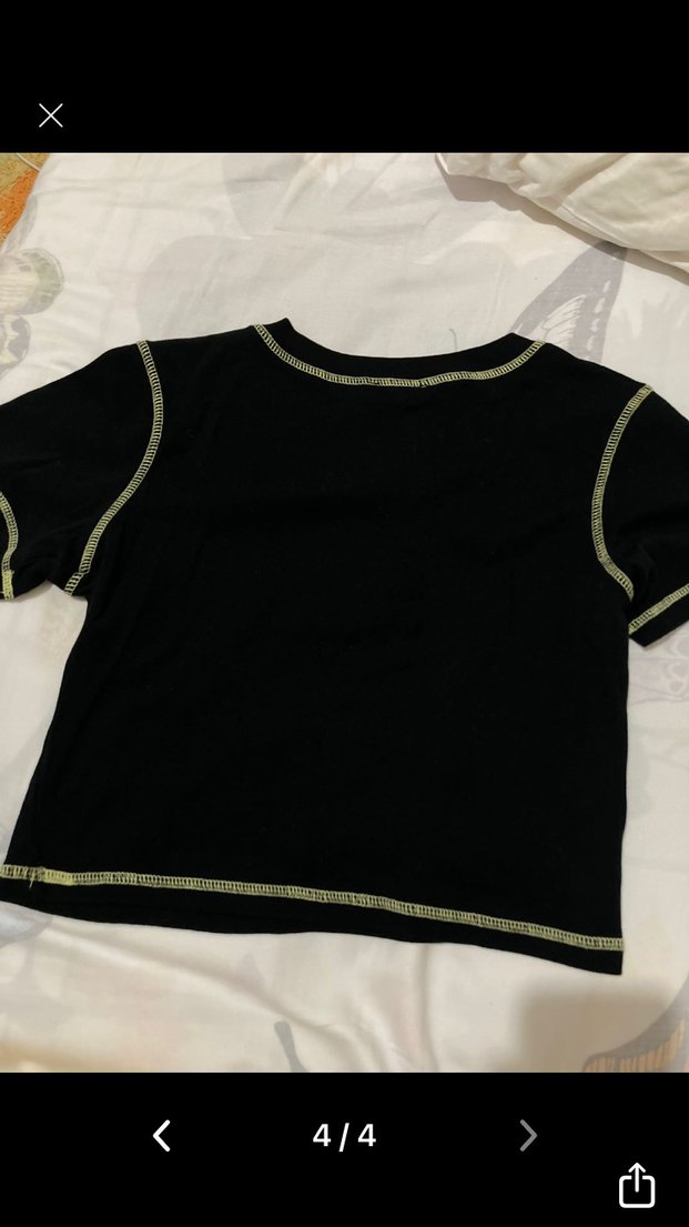 Addax crop Siyah Mini Baskılı Tişört - Görsel 3