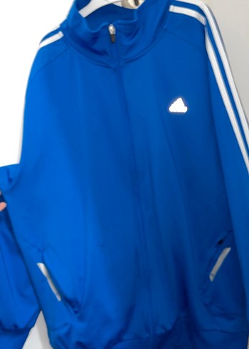 Adidas vintage çeketErkek Mavi Fermuarlı - Görsel 4