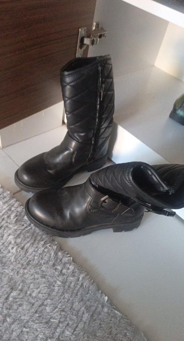 Siyah Deri Tokalı Biker Bot - Görsel 3