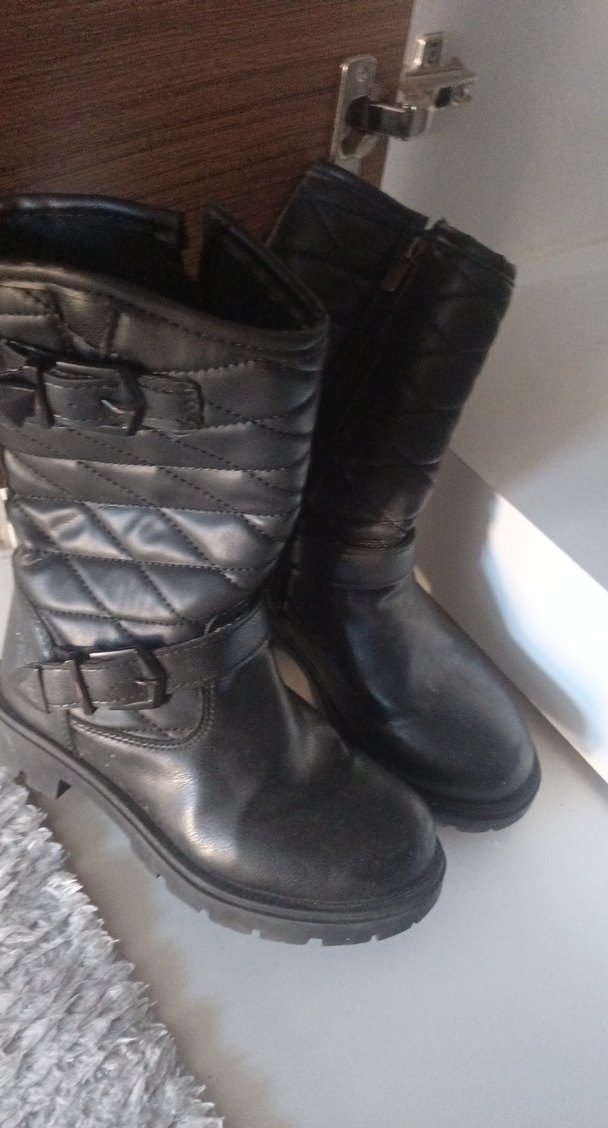 Siyah Deri Tokalı Biker Bot - Görsel 2