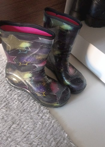 Kızlar için Simli Çok Renkli Lastik Çizme - Görsel 3