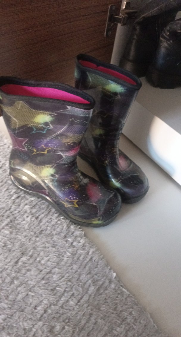 Kızlar için Simli Çok Renkli Lastik Çizme - Görsel 3