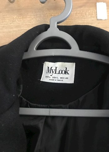 Siyah Çift Düğmeli Uzun Kaban - Görsel 2