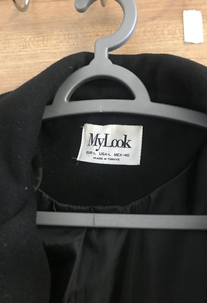 Siyah Çift Düğmeli Uzun Kaban - Görsel 2