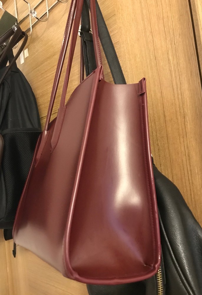 Bordo Deri Kadın Ofis Çantası - Görsel 2