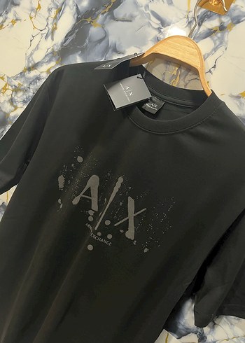 Siyah A|X Baskılı Erkek Tişört 3XL-7XL - Görsel 2