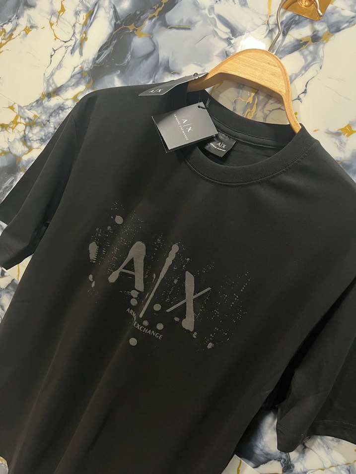 Siyah A|X Baskılı Erkek Tişört 3XL-7XL - Görsel 2