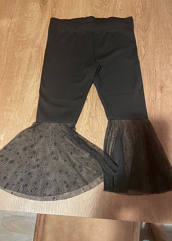 Kız Çocuk Siyah İspanyolPaça Pantalon - Görsel 2