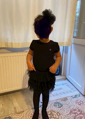 Kız Çocuk Siyah Fırfırlı Gotik Etek - Görsel 2