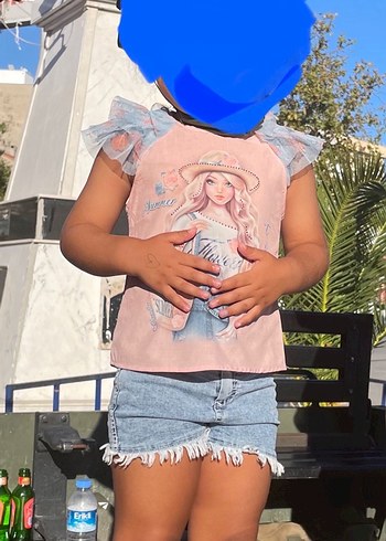 Dantel Detaylı Kız Çocuk Kısa Kollu Takım - Görsel 2