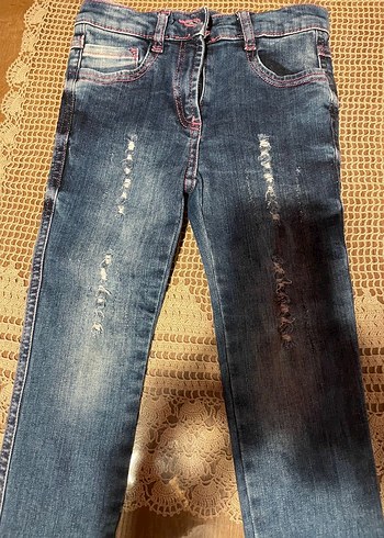Kız Çocuk Panço Denim Pantolon - Görsel 2