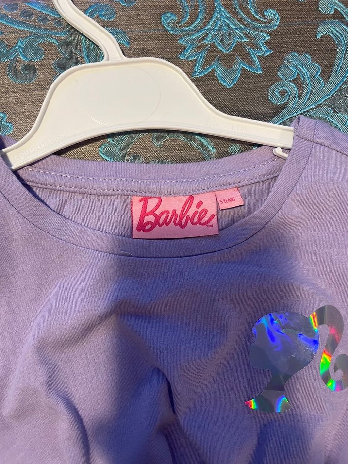 Kız Çocuk Lila Renkli Barbie Fırfırlı Tişört-Crop - Görsel 2