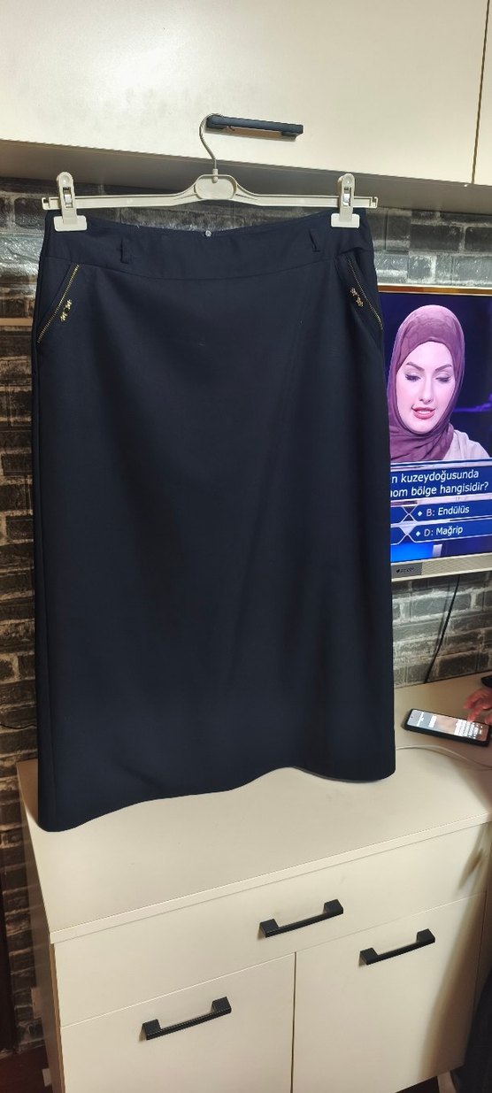 Füme Uzun Kadın Etek 48 BEDEN - Görsel 5