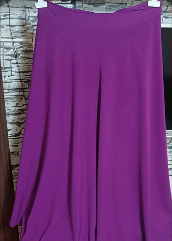 Mor Uzun Drapeli Kadın Etek - Görsel 2
