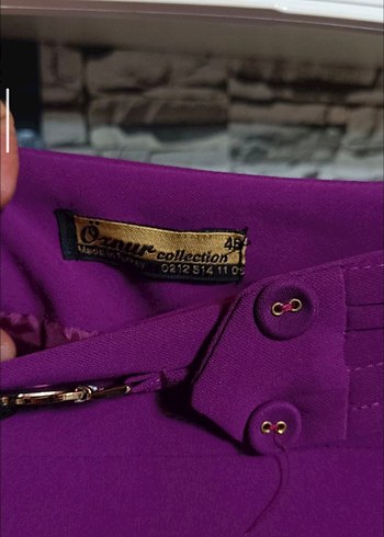 Mor Uzun Drapeli Kadın Etek - Görsel 3