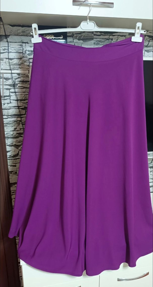 Mor Uzun Drapeli Kadın Etek - Görsel 2