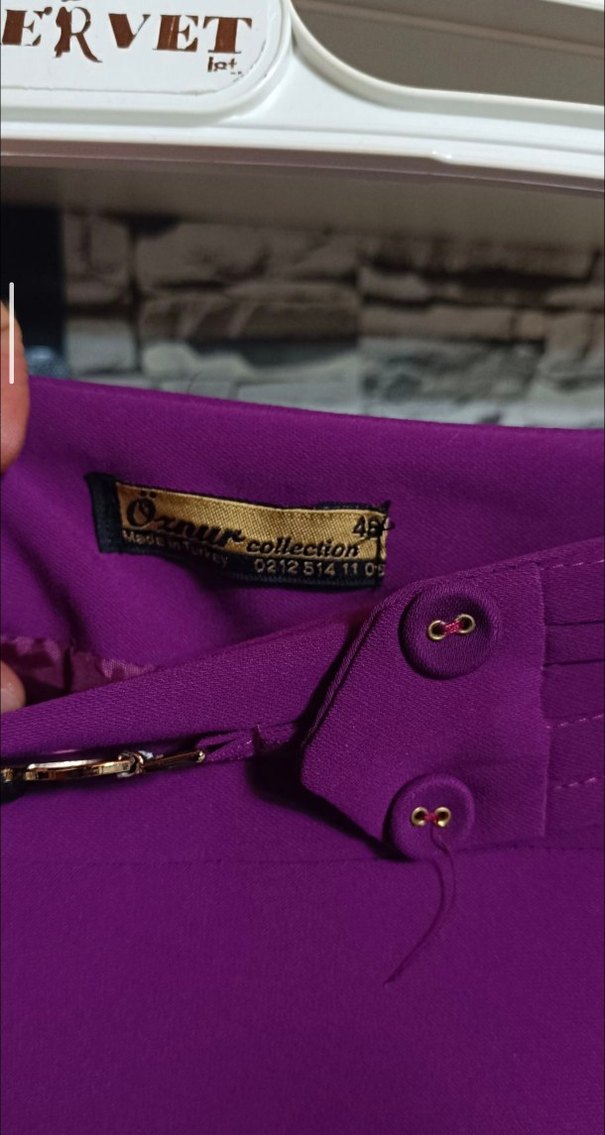 Mor Uzun Drapeli Kadın Etek - Görsel 3