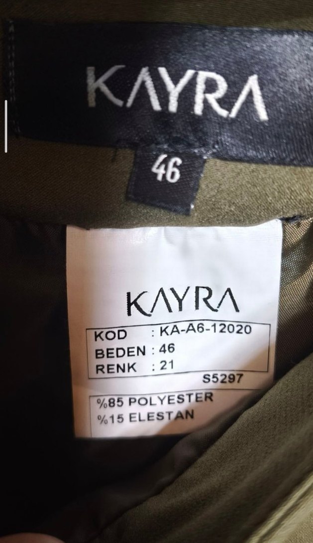 Drapeli Haki Uzun Kadın Etek - Görsel 2