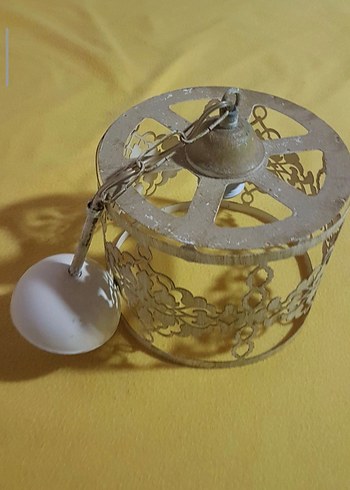 Bej Metal İşlemeli Eskitme Avize - Görsel 2