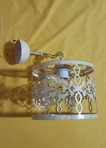 Bej Metal İşlemeli Eskitme Avize - Görsel 5