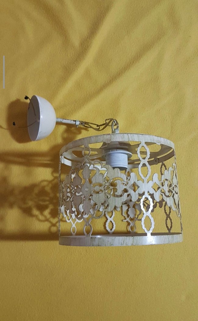 Bej Metal İşlemeli Eskitme Avize - Görsel 5