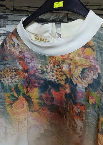 Uzun Kollu Bohem Çok Renkli Bluz - Görsel 3