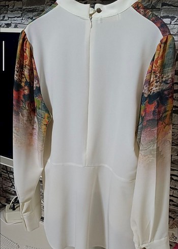 Uzun Kollu Bohem Çok Renkli Bluz - Görsel 2