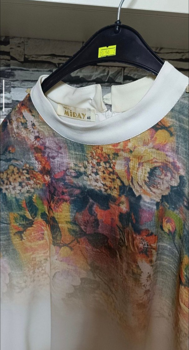 Uzun Kollu Bohem Çok Renkli Bluz - Görsel 3