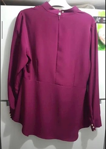 Bordo Uzun Kollu Hakim Yaka Kadın Tunik - Görsel 4